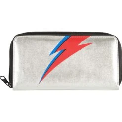 DAVID BOWIE Bolt Silver Zip Wallet Girls Wallet