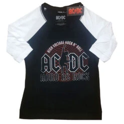 AC/DC Hard As Rock Ladies Raglan Tee Junior Top