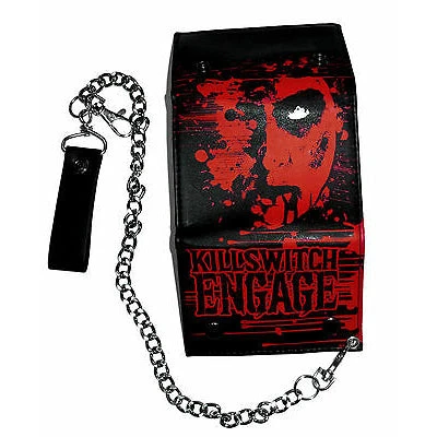 Zombie Black Faux Leather Trifold Chain Wallet Tri-Fold Wallet 2 Zombie Black Faux Leather Trifold Chain Wallet Tri-Fold Wallet - Image 2