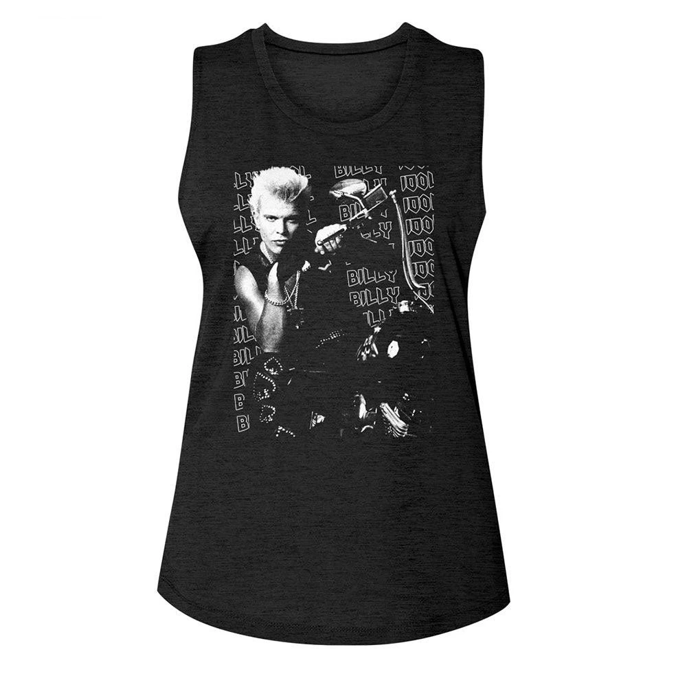Billy Idol Motorcycle Photo Womens Tank 1 Billy Idol Motorcycle Photo Womens Tank