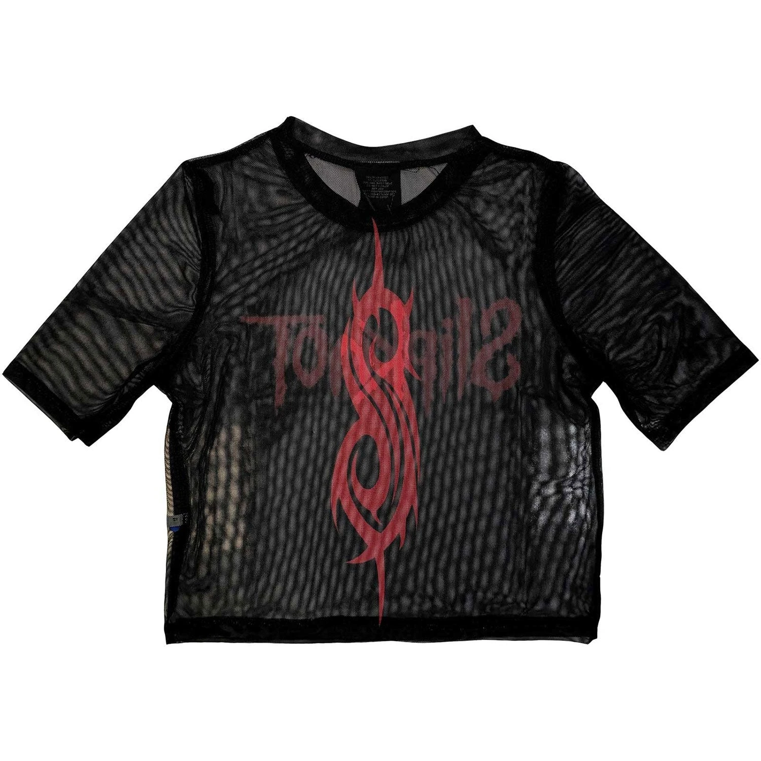 Slipknot Logo (Back Print) Ladies Mesh Crop Top Junior Top 2 Slipknot Logo (Back Print) Ladies Mesh Crop Top Junior Top - Image 2