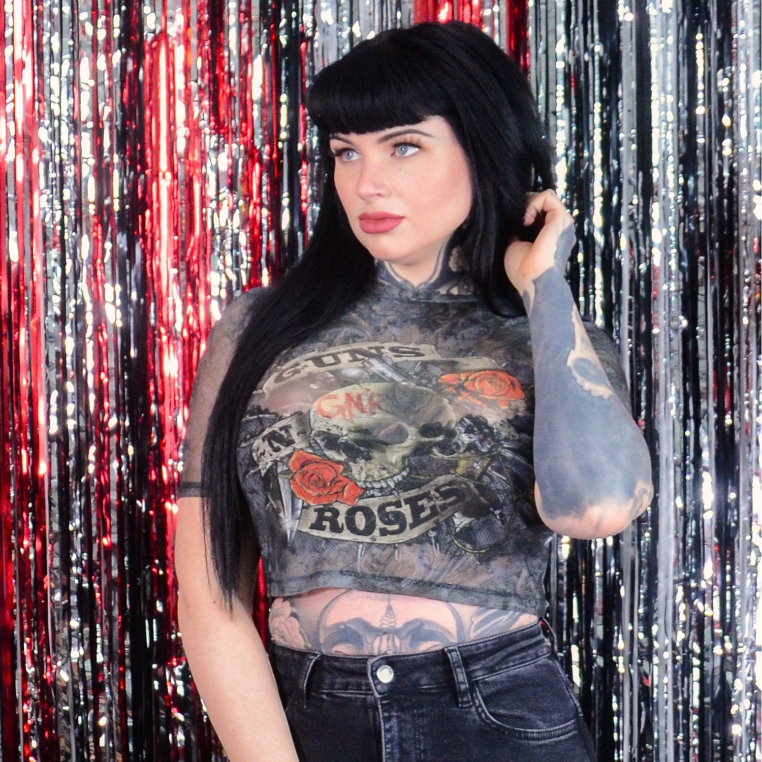 Firepower Ladies Mesh Crop Top Junior Top 2 Firepower Ladies Mesh Crop Top Junior Top - Image 2